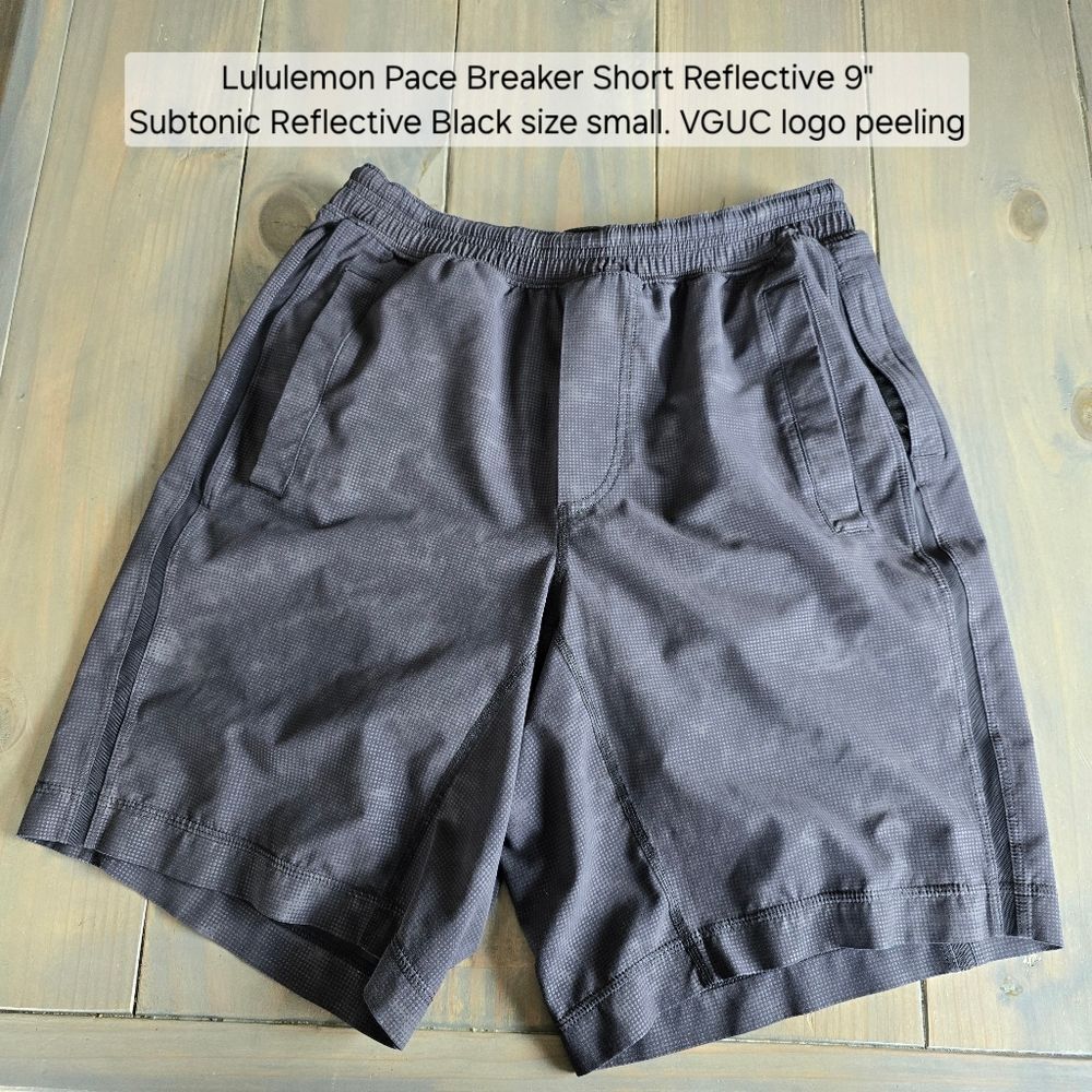 Lululemon Pace Breaker Short Reflective 9" Black Size Small